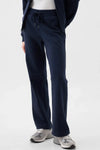 Navy blue relaxed-fit Daverri Fashions drawstring pants with pockets