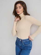 Apricot Free Size Women's Knit Turtleneck Pullover | Sweaters Daverri Fashions