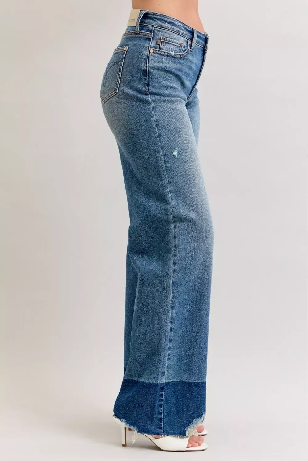 Judy Blue Raw Hem High Waist Column Straight Jeans - DAVERRI FASHIONS