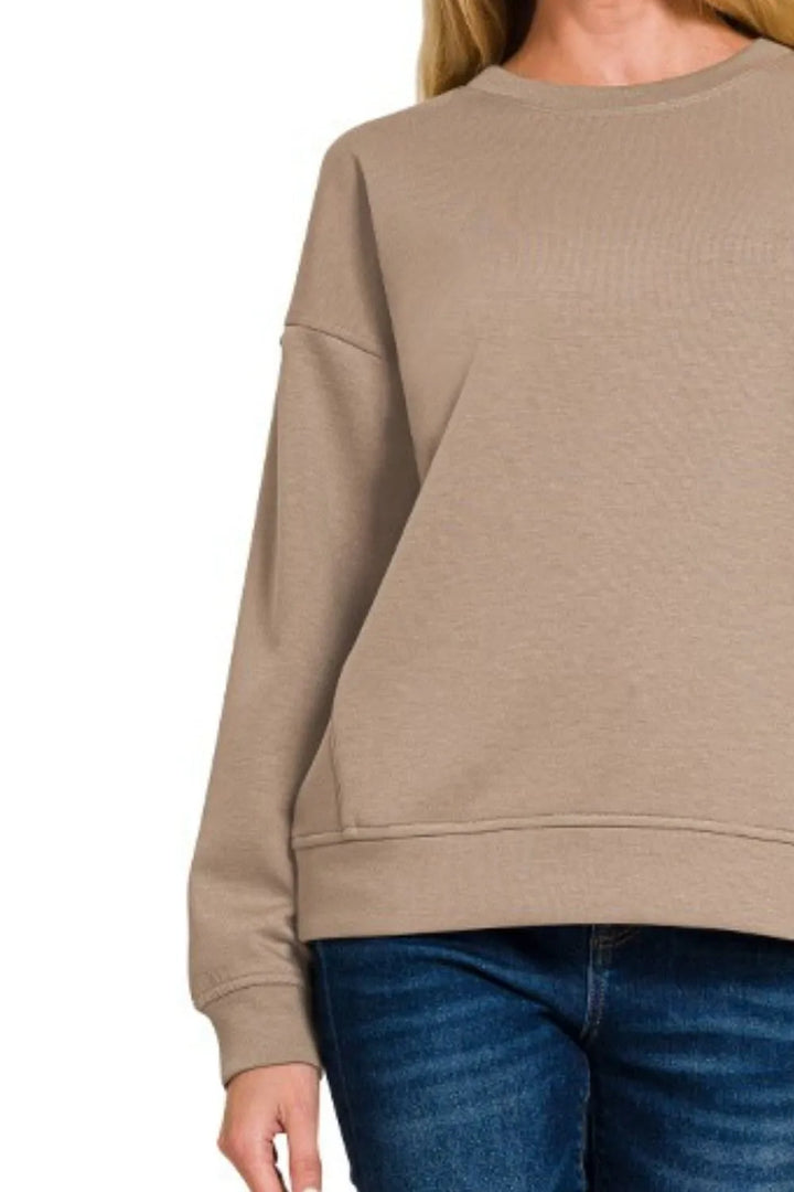 Zenana Scuba Round-neck Sweatshirts Sweatshirts