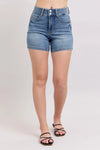Judy Blue Full Size High Rise Tummy Control Denim Shorts Plus Size - DAVERRI FASHIONS