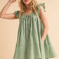 Aemi+Co Ruffled Cap Sleeve Cotton Tunic Mini Dress - DAVERRI FASHIONS