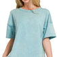 Zenana Acid Washed Short Sleeve Tee & Shorts Set Outfit Sets