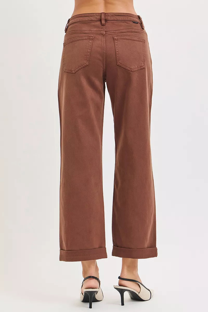 RISEN Full Size Tummy Control Mid Rise Ankle Barrel Baggy Jeans Plus Size | Pants Daverri Fashions