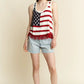 Jade By Jane Full Size American Flag Fringe Tank Top - DAVERRI FASHIONS