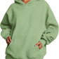 Sage green kangaroo pocket long sleeve hoodie with relaxed fit