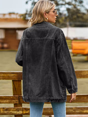 Button Up Long Sleeve Denim Jacket | Denim Jackets Daverri Fashions