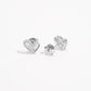 925 Sterling Silver Inlaid Zircon Heart Earrings - DAVERRI FASHIONS