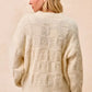 BiBi Checker Board Drop Shoulder Sweater - DAVERRI FASHIONS