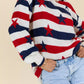 Daverri Stars and Stripes sweater with red white navy stripes stars