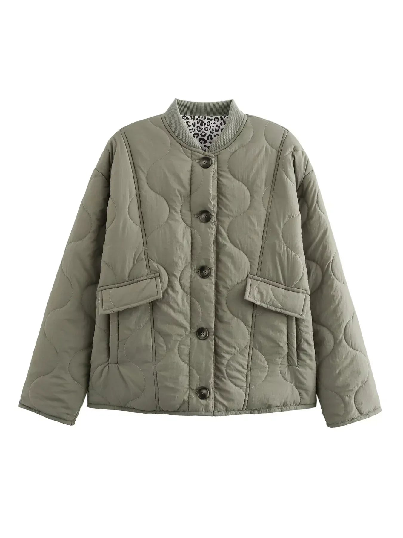 Quilted Button-Down Lightweight Jacket - DAVERRI FASHIONS