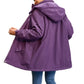 Purple Daverri Fashions hooded mid-length windproof coat plus size