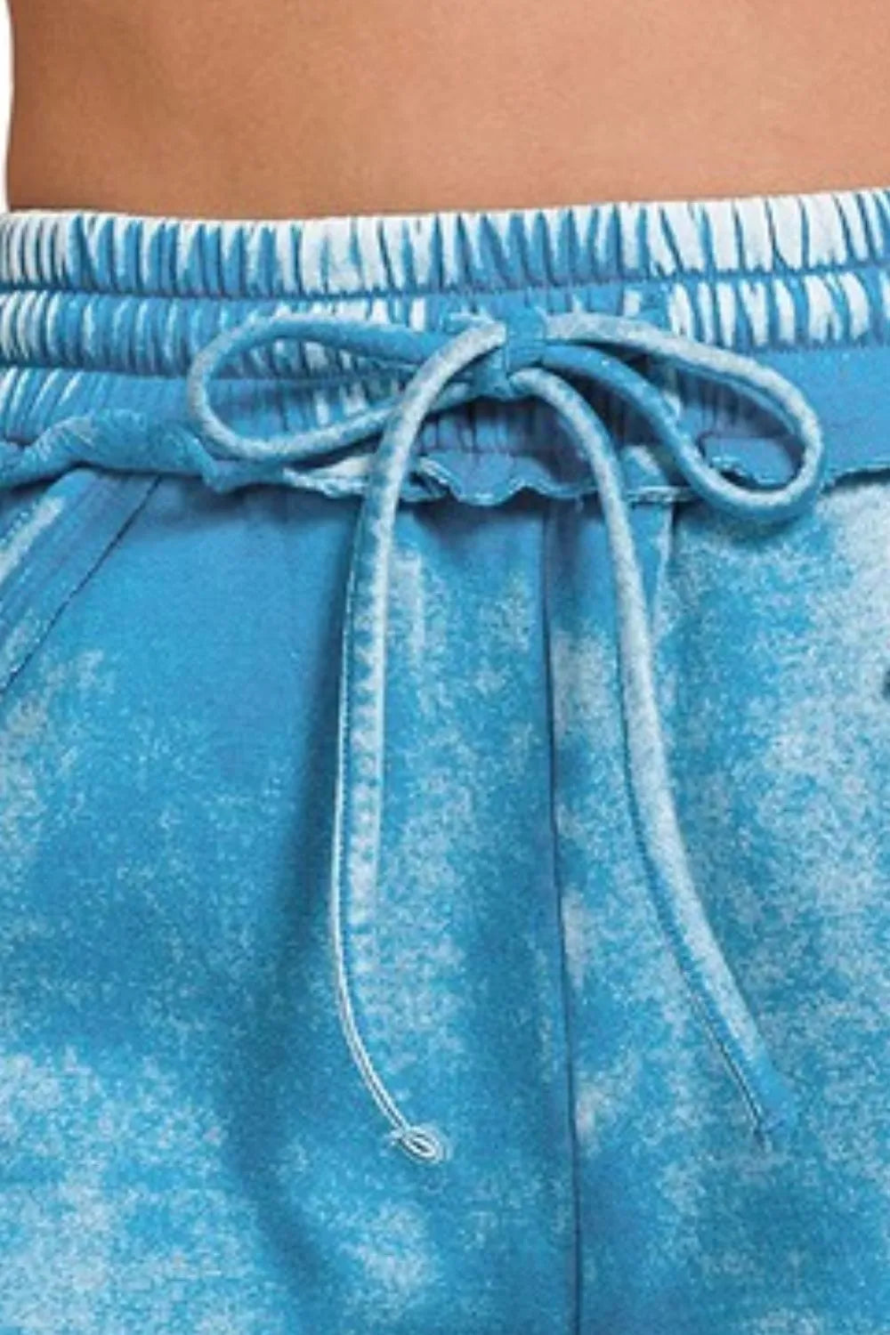 Zenana Acid Wash Fleece Drawstring Shorts With Pockets Shorts