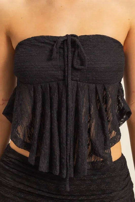 HYFVE Lace Bustier Flowy Tube Top | Tops Daverri Fashions