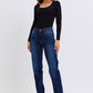 Judy Blue Full Size Raw Hem Straight Leg Jeans Jeans