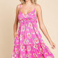 Culture Code Full Size Floral Ruffled Cami Dress Pink Cami Dresses