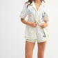 MABLE Embroidered Button Down Shirt and Shorts Set Outfit Sets