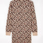 Leopard Print High Neck Shift Mini Sweater Dress - DAVERRI FASHIONS