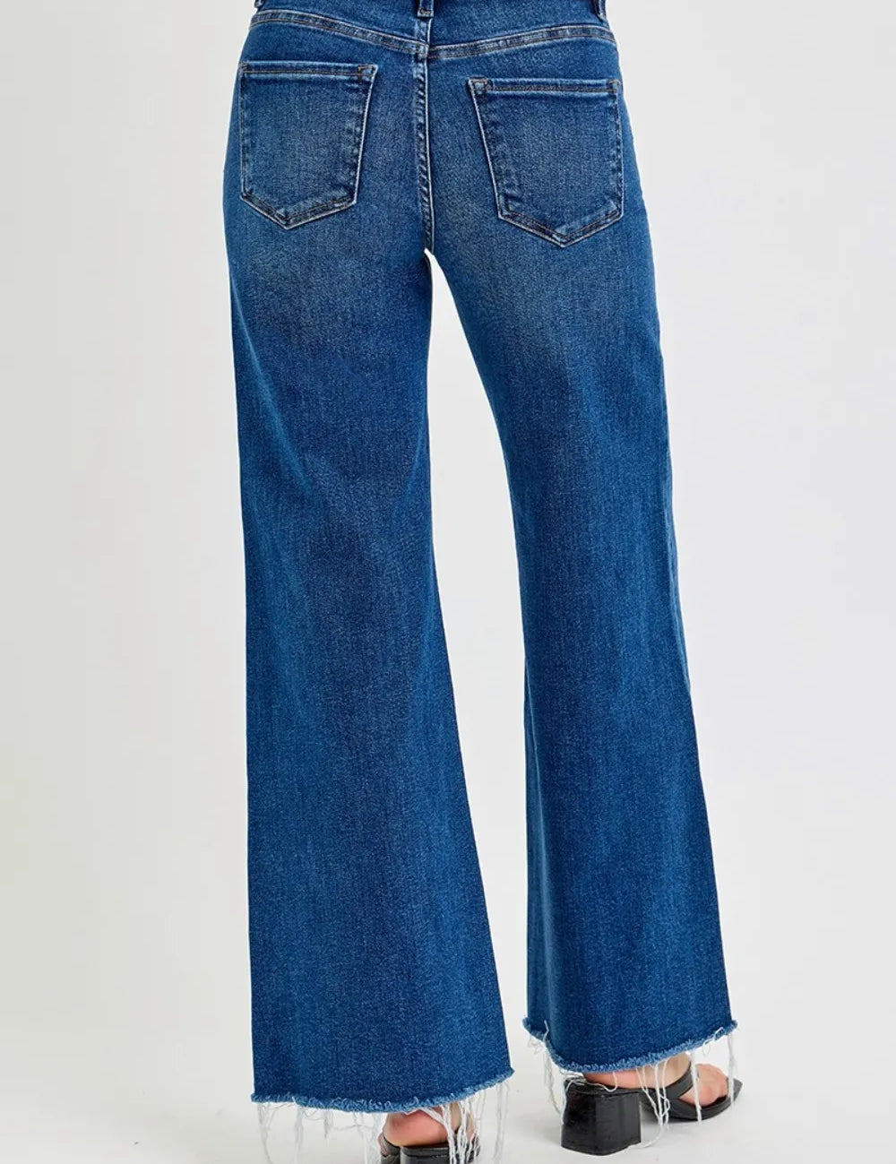 RISEN Tummy Control High Rise Wide Leg Jeans | Daverri Fashions