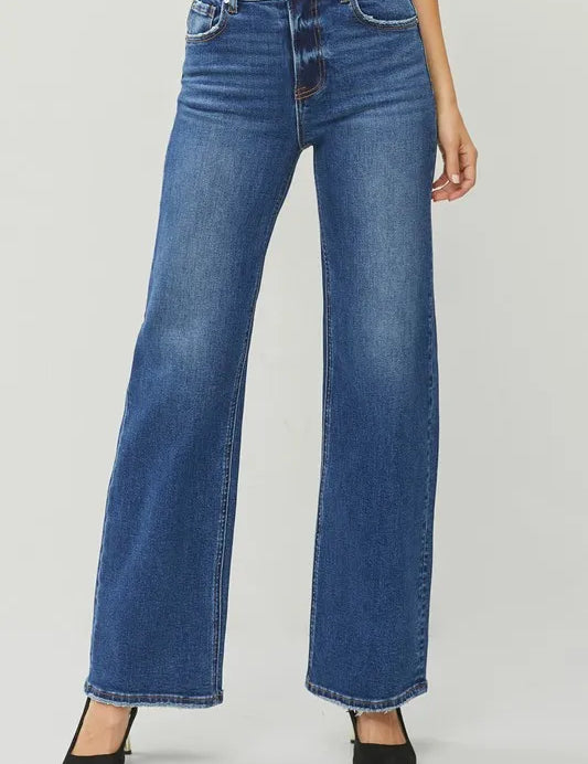 DARK 15 RISEN High Rise Straight Jeans | Daverri Fashions