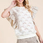 Lime 'N' Chili Ruffle Cap Sleeve Embroidered Eyelet Blouse - DAVERRI FASHIONS