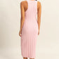 HYFVE Pink Round Neck Bodycon Ribbed Knit Dress Tank Dresses