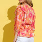 And The Why Ruffled Printed Puff Sleeve Blouse - DAVERRI FASHIONS