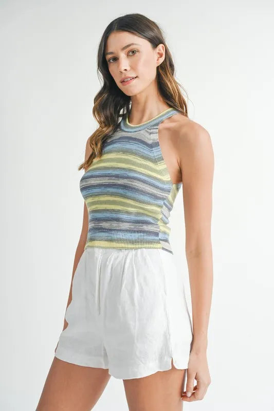 MABLE Space Dye Grecian Neck Knit Cami