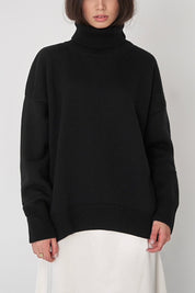 Turtle Neck Dropped Shoulder Sweater | Sweaters Daverri Fashions