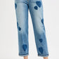 RISEN Full Size Mid Rise Fit-boyfriend Heart Shade Jeans Plus Size Jeans