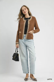 Umgee Two-Tone Button Front Cardigan | Cardigans Daverri Fashions