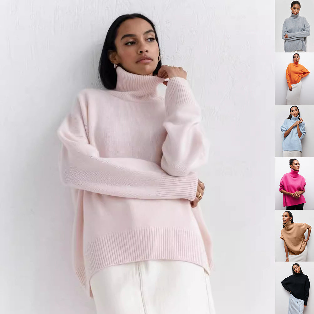 Loose Fit Long Sleeve Turtleneck Sweater | Sweaters Daverri Fashions