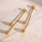 18K Gold-Plated Ball Drop Earrings | Earrings Daverri Fashions