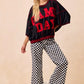 BiBi Gameday Theme Checkered Printed Pants - DAVERRI FASHIONS