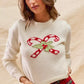 SO ME Christmas Candy Cone Cropped Sweater - DAVERRI FASHIONS