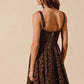 SO ME Mineral Washed Leopard Flare Cami Dress Mini Dresses