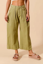 SO ME Mid Rise Wide Leg Chino Pants With Pockets | Pants Daverri Fashions