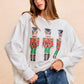 BiBi Christmas Sequin Nutcrackers Embroidery Sweatshirt - DAVERRI FASHIONS