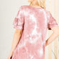 Heimish Full Size Ruffled Sleeve Tie Dye Top Plus Size