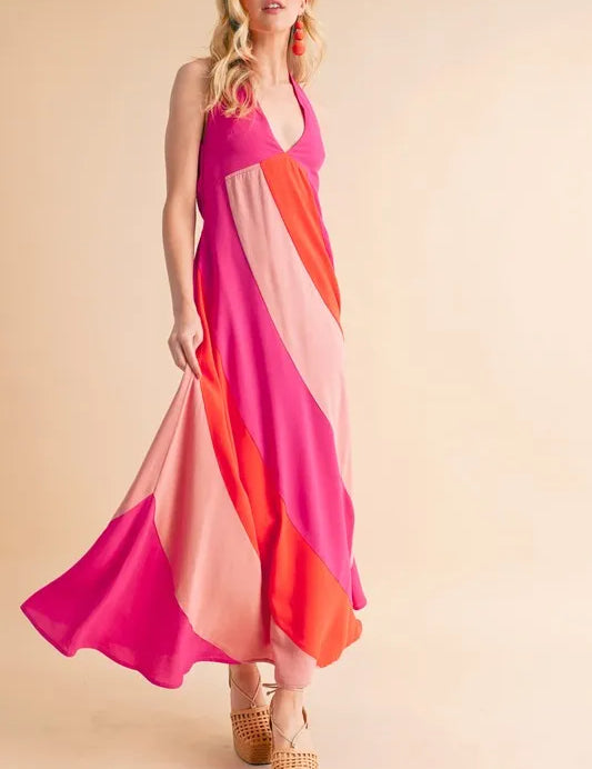 Aemi+Co Color Block Sleeveless Maxi Dress | Maxi Dresses Daverri Fashions