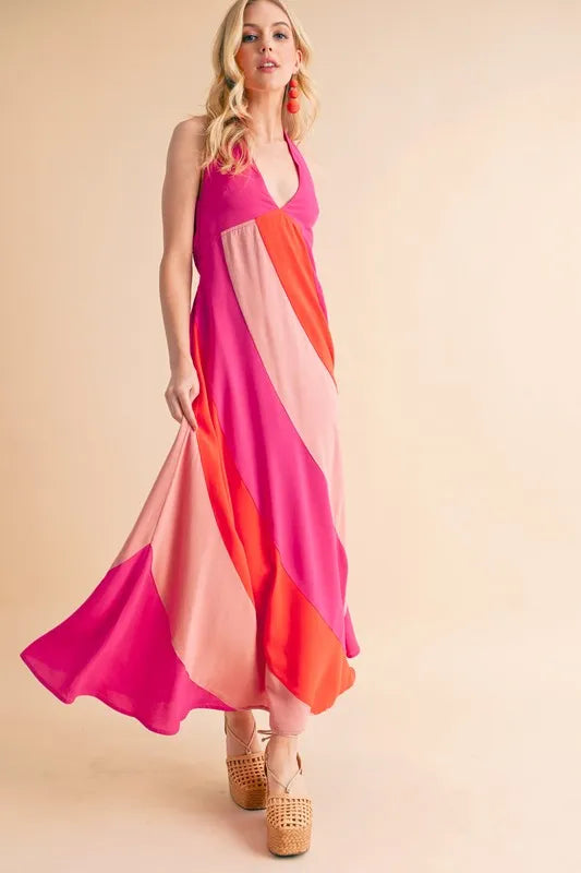 Aemi+Co Color Block Sleeveless Maxi Dress Maxi Dresses