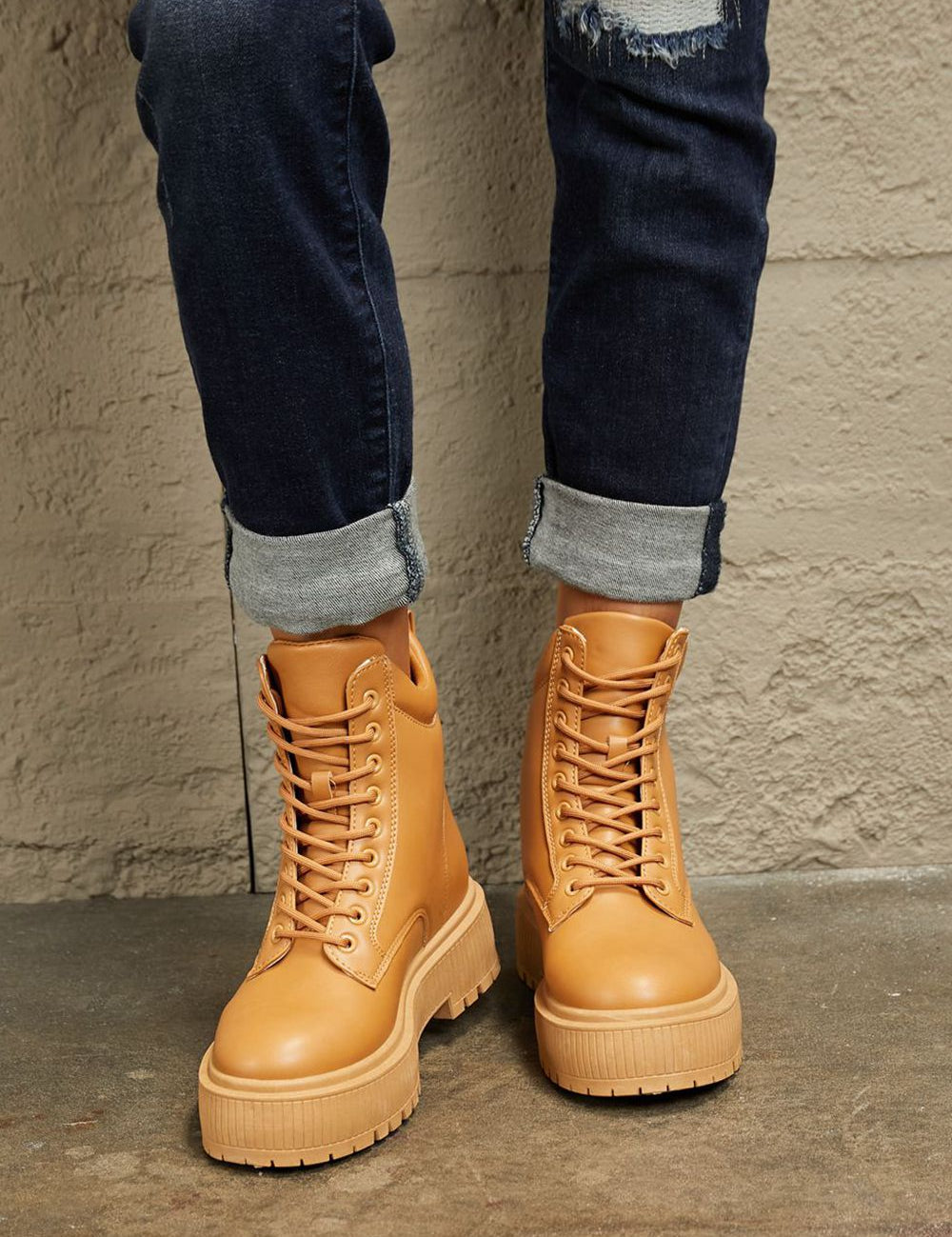 East Lion Corp Platform Combat Boots