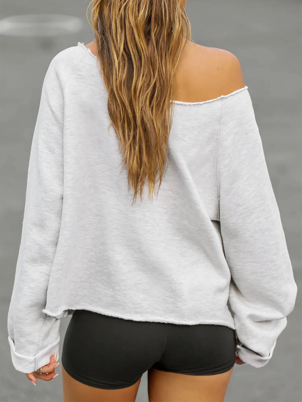 Off-Shoulder Long Sleeve Sweatshirt | Sweatshirts Daverri Fashions