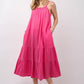 VERY J Ruffled A-Line Midi Cami Dress Fuchsia Cami Dresses