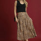 Umgee Drawstring Leopard Midi Skirt