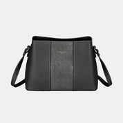 Black One Size David Jones PU Leather Crossbody Bag | Handbags Daverri Fashions