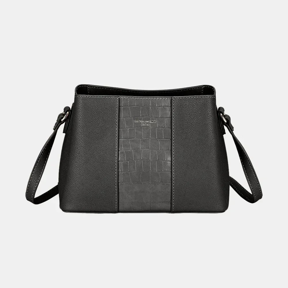 David Jones PU Leather Crossbody Bag - DAVERRI FASHIONS