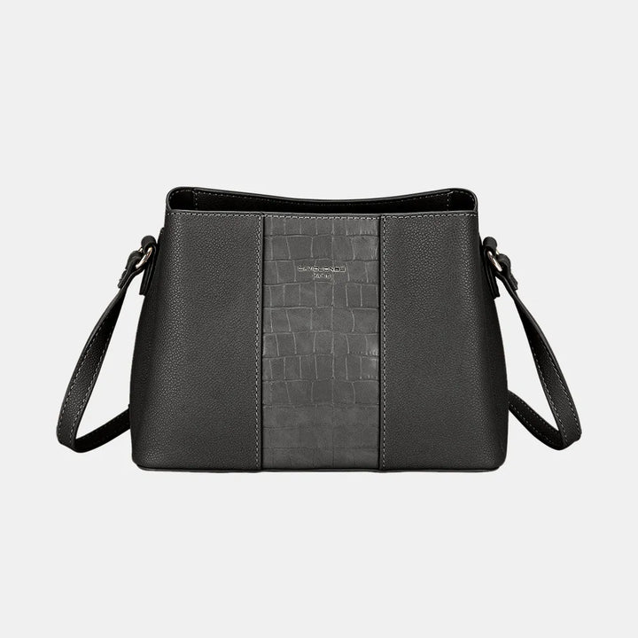 David Jones PU Leather Crossbody Bag Black One Size Handbags