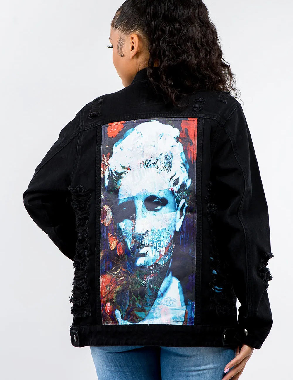 American Bazi Full Size Button Up Distressed Denim Jacket | Daverri Fashions
