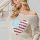 BiBi Sequin American Flag Heart Knit Cover-Up Cover-Ups
